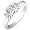 3/4ctw Diamond Three stone Trellis Ring in 14kt White Gold (HI/I1) - Size 5