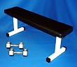 Flat Bench with Two 10 lb Hex Dumbbells