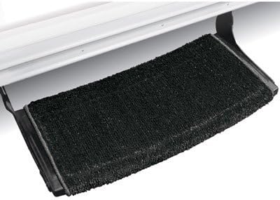 Wrap Around RV Step Rug Designed Specifically to fit Radius Curved RV Steps (Black)