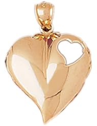 Dazzlers Solid 14k Gold Floating Heart Charm Pendant Available in three colors from jewelsberry (weights: 3.9 grams only)
