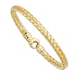 14K Yellow Gold Basket-Weave Bangle Bracelet - 7.25 inches