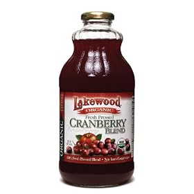 Lakewood Organic Cranberry Blend Juice - Package Contains SIX 32oz Bottles