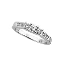 3 Cubic Zirconia Ring 1 ct. in Sterling Silver