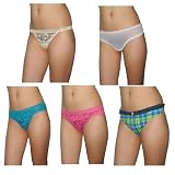 5 PACK: Ladies Sexy Stretch Panties G String Thong / Knickers - Mixed Brands - Multicolor