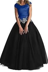 Short Sleeves Taffeta/Tulle Lace-Up Evening Dress/Homecoming Dress/Prom Dress/Quinceanera Dress 