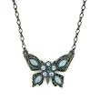 Midnight Blues Simple Flower Butterfly Necklace