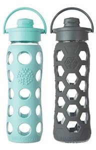 Lifefactory 22 Ounce Flip Cap Glass Beverage Bottles - 2 Pack