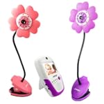 Agptek Handheld Portable Interference Free Wireless Digital 2.5" vido color baby monitor Wireless Camera Daisy-(Day & Night) (Video & Audio) Infant Nursery Monitor with rechargeable receiver w/2 Packs CCTV Surveillance Cameras (1 Plus 2 pink and purple)