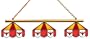 Imperial Atlanta Hawks Licensed Three Shade Stained Glass Billiard Table Lamp