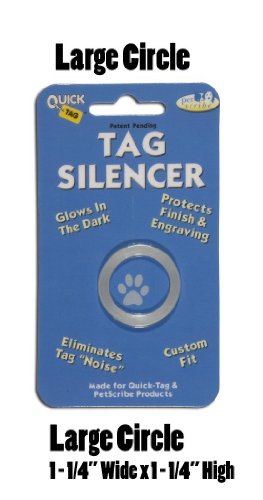 Quick Tag Large Round Circle Shaped Pet Tag Silencer 1pc