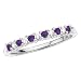 10K White Gold 0.13 ct. Diamond with Alternating 1/4 ct. Amethyst Anniversary Ring