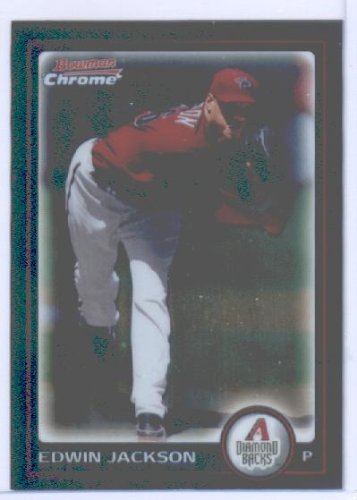 2010 Bowman Chrome Baseball Card # 169 Edwin Jackson - Arizona Diamondbacks - MLB Trading Card in Screwdown Case