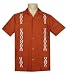 Father's Day Special - Men's Guayabera Shirt - Cool Mexican, Cuban Wedding and Cigar Clothing, Burnt Orange