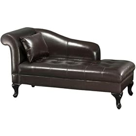 Delmar 62w Left - back Chaise, 62W W O SKIRT, DK. BROWN LTHR