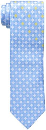 Happy Ties Men's Check Necktie, Light Blue, One Size