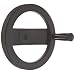 2 Spoked Black Powder Coated Aluminum Dished Hand Wheel with Revolving Handle, 8" Diameter, 5/8" Hole Diameter (Pack of 1)