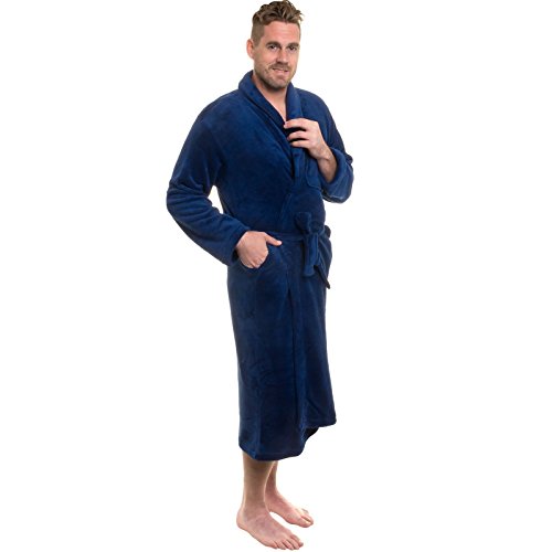 Ross Michaels Mens Plush Shawl Collar Kimono Bathrobe Robe
