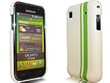 Samsung Galaxy S i9000 Novoskins iStyle DTM Stripe PU Leather Hard Case Whi ....