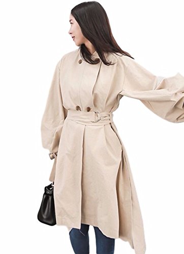 ノーブランド品 ランタンスリーブ スリムウエスト ダブルブレストアウター レディース 冬 美形Ａラインコート トレンチコート Pコート ピーコート| トレンチ ショート丈 秋冬物 冬服 aライン 黒 ベージュ 大人 ガーリー ショートコート 大きいサイズ ニット 同窓会 トップス