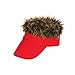Red Wacky Hair Visor With 3 sets of Built in Hair
