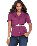 Dereon Plus Size Blouse, Short Sleeve Belted 41tcgyHE%2BkL. SL160 Dereon Plus Size Blouse, Short Sleeve Belted