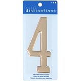 The Hillman Group 848962 Stick-On Domed, Number 4, Gold