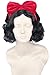 Topcosplay Women Wig Black Short Curly Cosplay Wigs with Bow Headband Halloween Costume Party Wigs