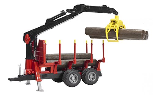 Bruder Forestry Trailer with Crane, Grapple and 4 Logs