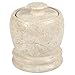 Creative Home Natural Champagne Marble Cotton Ball Swab Holder Q-Tip Holder Bathroom Storage Jar Container Organizer for Bathroom Vanity Countertop Organizer, 3.6