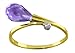 14k Solid Gold Ring with Natural Amethyst and title=