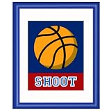 Game On Framed Print by Olive Kids (BASKETBALL) Dark Blue Frame by Olive Kids