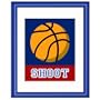 Game On Framed Print by Olive Kids (BASKETBALL) Dark Blue Frame