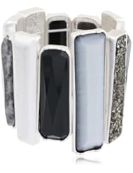 Kenneth Cole New York "Urban Marcasite" Geometric Stone Stretch Bracelet, 7.5"