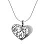 Sterling Silver Filigree Heart Pendant, 18"