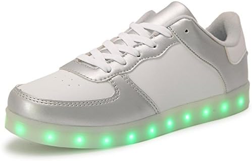 Also Easy Exquisite Multi-Color LED Lighting Shoes with USB Charging for Little Kid/Big Kid Silver6 M US Big Kid Hot Sell