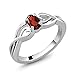 Gem Stone King 925 Sterling Silver 6X4MM Oval Gemstone Birthstone Heart infinity Ring | Wedding Anniversary Promise Ring For Women | Available In Size 5, 6, 7, 8, 9