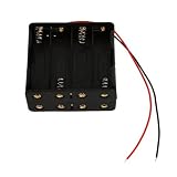 8pcs Aa Cells Battery (12v) Clip Holder Box Case Black