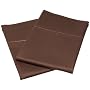 Renaissance Collection 600 Thread-Count Solid Cotton Standard Pillow Case Set, Chocolate