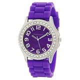 Cerentino Womens 2005R-P Crystal Bezel Boyfrie