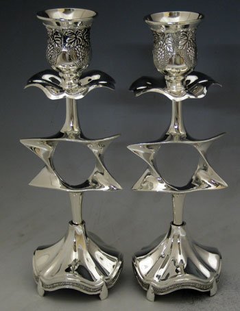 Silver Plated Star of 9 Candlesticks