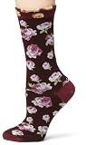 Ozone Design Women's Walking On Roses Socks,Bordeaux,9 - 11