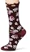 Ozone Design Women's Walking On Roses Socks,Bordeaux,9 - 11
