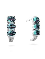 Created Alexandrite 14kt White Gold Earrings