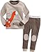 Vaenait Baby 12M-7T Kids Girls Sleepwear Pajama 2pcs Set Brown Dino