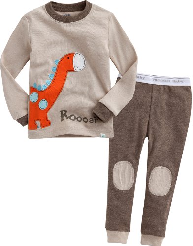 Vaenait Baby 12M-7T Kids Girls Sleepwear Pajama 2pcs Set Brown Dino