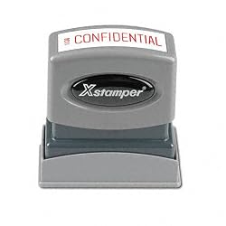 Xstamper One-Color Title Message Stamp, Confidential, Pre-Inked/Re-Inkable, Red (1130)