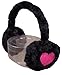 N'Ice Caps Girls Soft Velboa Faux Fur Ear Muffs with Heart Embroidery