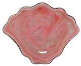 Colorful Recycled Art Glass Small Rouge Clam Shell Dish 7.75D Set / 2