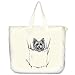 Yorkie in Pocket Yorkshire Terrier dog art print 20 Inch Zippered cotton canvas Tote Bag