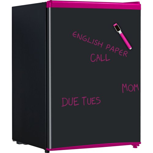 Energy Star 2.6 Cu. Ft. Compact Refrigerator with Wipe-Off Board Front - Black with Pink Trim image